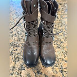 CHARLES BY CHARLES DAVID Clout Leather Combat Boots